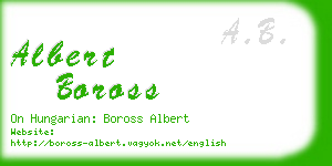 albert boross business card